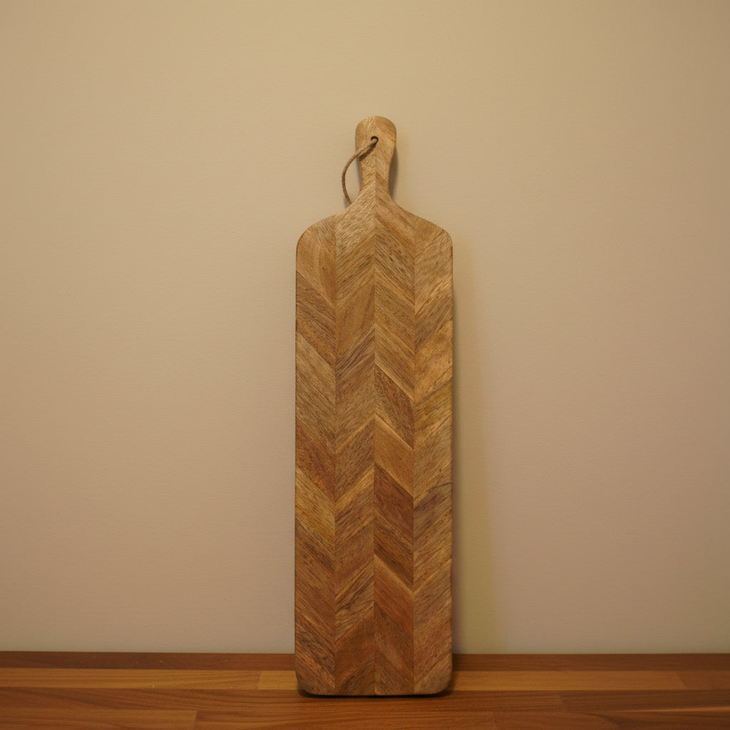 Herringbone Mango Wood Charcuterie & Cheese Board