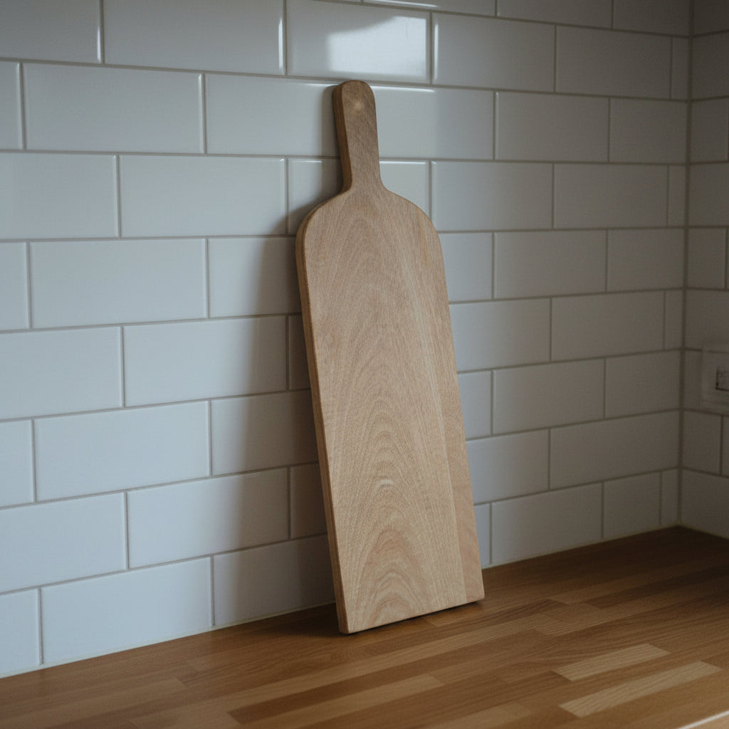 Long Paddle Cheese Board, Mango Wood Charcuterie Serving Board 60cm