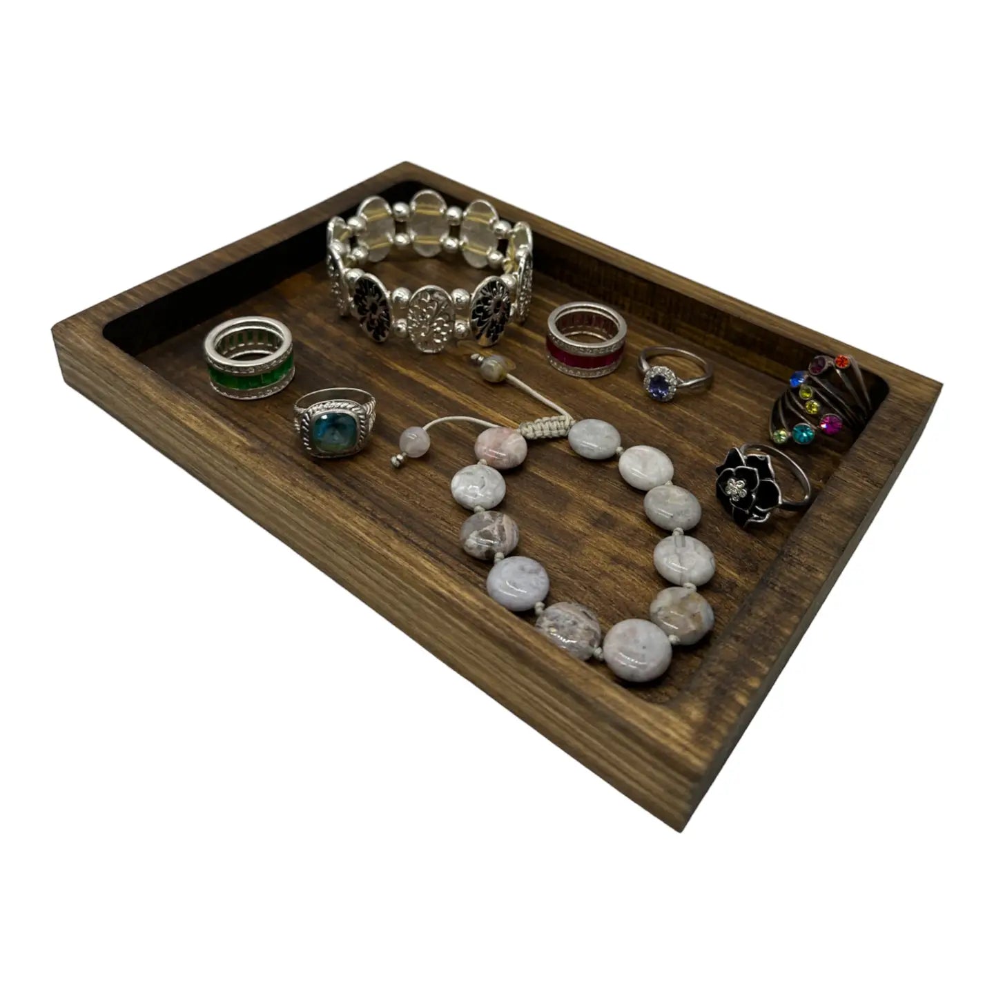 Rectangular Wooden Vanity Tray — Catch-All Dish
